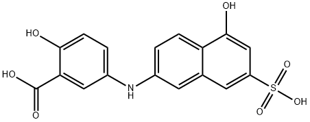 6-(3-carboxy-4-hydroxyanilino)-1-naphthol-3-sulfonic acid Struktur