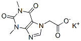 potassium 1,2,3,6-tetrahydro-1,3-dimethyl-2,6-dioxo-7H-purine-7-acetate Struktur