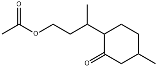 2-[3-(Acetyloxy)-1-methylpropyl]-5-methylcyclohexanone Struktur