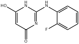 4(1H)-Pyrimidinone, 2-[(2-fluorophenyl)amino]-6-hydroxy- (9CI) Struktur