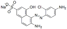 6-Amino-5-[(4-amino-2-chlorophenyl)azo]-4-hydroxy-2-naphthalenesulfonic acid sodium salt Struktur