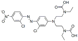 Bis(ethylcarbamic acid)[[3-chloro-4-[(2-chloro-4-nitrophenyl)azo]phenyl]imino]bis(2,1-ethanediyl) ester Struktur