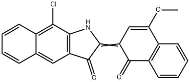 9-Chloro-2-(4-methoxy-1-oxonaphthalen-2(1H)-ylidene)-1H-benz[f]indol-3(2H)-one Struktur