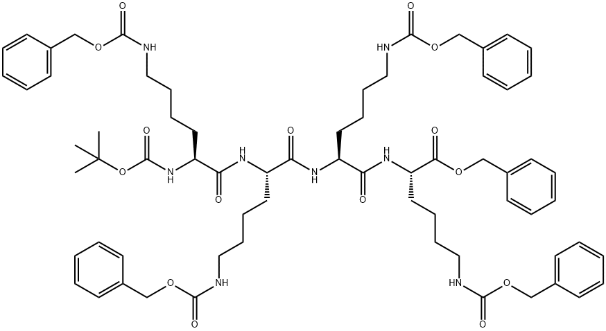 BOC-LYS(Z)-LYS(Z)-LYS(Z)-LYS(Z)-OBZL Struktur