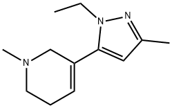 Pyridine, 3-(1-ethyl-3-methyl-1H-pyrazol-5-yl)-1,2,5,6-tetrahydro-1-methyl- (9CI) Struktur