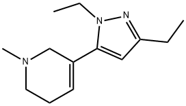 Pyridine, 3-(1,3-diethyl-1H-pyrazol-5-yl)-1,2,5,6-tetrahydro-1-methyl- (9CI) Struktur