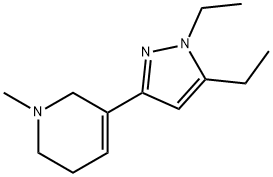 Pyridine, 3-(1,5-diethyl-1H-pyrazol-3-yl)-1,2,5,6-tetrahydro-1-methyl- (9CI) Struktur