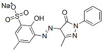 sodium 5-[(4,5-dihydro-3-methyl-5-oxo-1-phenyl-1H-pyrazol-4-yl)azo]-4-hydroxytoluene-3-sulphonate  Struktur