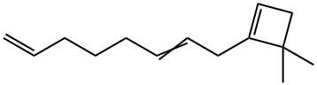 3,3-Dimethyl-2-(2,7-octadienyl)-1-cyclobutene Struktur