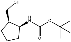 Carbamic acid, [(1S,2R)-2-(hydroxymethyl)cyclopentyl]-, 1,1-dimethylethyl Struktur