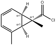 Bicyclo[4.1.0]hepta-2,4-diene-7-carbonyl chloride, 2,7-dimethyl-, (1alpha,6alpha,7alpha)- (9CI) Struktur