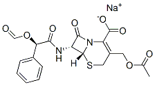 sodium [6R-[6alpha,7beta(R*)]]-3-(acetoxymethyl)-7-[(formyloxy)phenylacetamido]-8-oxo-5-thia-1-azabicyclo[4.2.0]oct-2-ene-2-carboxylate  Struktur