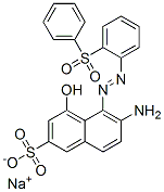 sodium 6-amino-4-hydroxy-5-[[2-(phenylsulphonyl)phenyl]azo]naphthalene-2-sulphonate Struktur