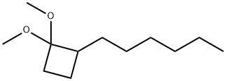 Cyclobutane, 2-hexyl-1,1-dimethoxy- (9CI) Struktur