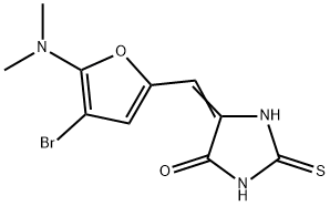 4-Imidazolidinone,  5-[[4-bromo-5-(dimethylamino)-2-furanyl]methylene]-2-thioxo- Struktur