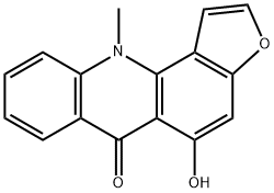 5-Hydroxy-11-methylfuro[2,3-c]acridin-6(11H)-one Struktur