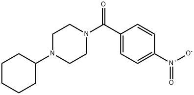 1-cyclohexyl-4-{4-nitrobenzoyl}piperazine Struktur