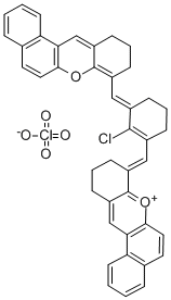 8-[(2-CHLORO-3-[(10,11-DIHYDRO-9H-BENZO[A]XANTHEN-8-YLMETHYLENE)-1-CYCLOHEXEN-1-YL]-METHYLENE])-8,9,10,11-TETRAHYDRO-BENZO[A]XANTHENYLIUM PERCHLORATE Struktur