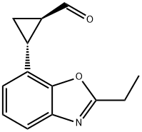 Cyclopropanecarboxaldehyde, 2-(2-ethyl-7-benzoxazolyl)-, (1R,2R)- (9CI) Struktur