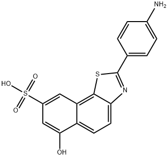 2-(4-aminophenyl)-6-hydroxynaphtho[2,1-d]thiazole-8-sulfonic acid Struktur