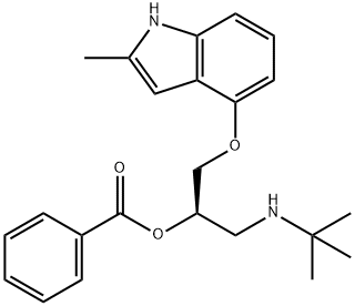 2-Propanol, 1-[(1,1-dimethylethyl)amino]-3-[(2-methyl-1H-indol-4-yl)oxy]-, benzoate (ester), (R)- Struktur