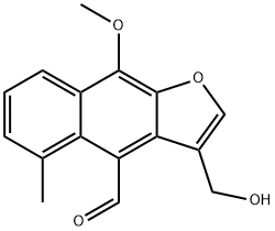 3-(Hydroxymethyl)-9-methoxy-5-methylnaphtho[2,3-b]furan-4-carbaldehyde Struktur