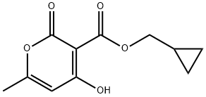 2H-Pyran-3-carboxylic acid, 4-hydroxy-6-methyl-2-oxo-, cyclopropylmethyl ester (9CI) Struktur