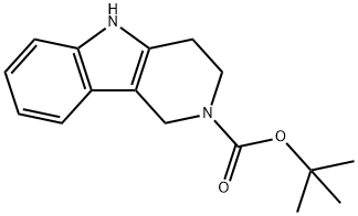 tert-Butyl 1,3,4,5-tetrahydro-2H-pyrido-[4,3-b]indole-2-carboxylate Struktur