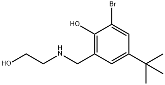 2-bromo-6-[(2-hydroxyethylamino)methyl]-4-tert-butyl-phenol Struktur