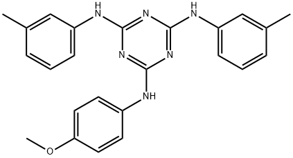 N2-(4-Methoxyphenyl)-N4,N6-bis(3-methylphenyl)-1,3,5-triazine-2,4,6-triamine Struktur