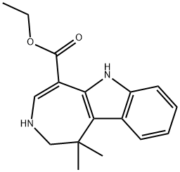 Azepino[4,5-b]indole-5-carboxylic acid, 1,2,3,6-tetrahydro-1,1-dimethyl-, ethyl ester Struktur