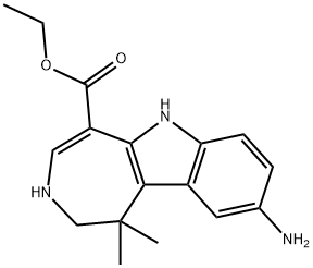 Azepino[4,5-b]indole-5-carboxylic acid, 9-amino-1,2,3,6-tetrahydro-1,1-dimethyl-, ethyl ester Struktur