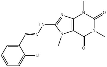 2-Chlorobenzaldehyde (1,3,7-trimethylxanthin-8-yl)hydrazone Struktur