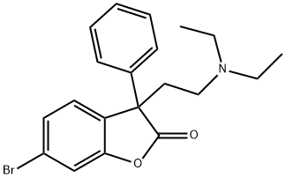 6-bromo-3-(2-diethylaminoethyl)-3-phenyl-benzofuran-2-one Struktur