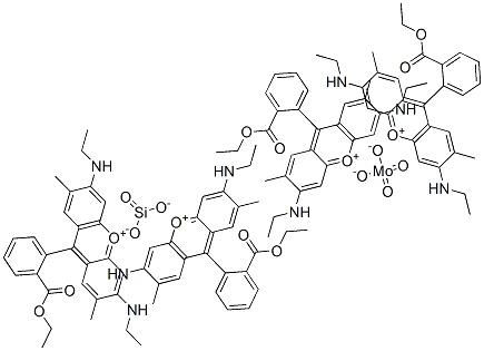 Xanthylium, 9-[2-(ethoxycarbonyl)phenyl]-3,6-bis(ethylamino)-2,7-dimethyl-, molybdatesilicate Struktur