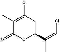 (6S)-4-Chloro-6-[(Z)-2-chloro-1-methylethenyl]-5,6-dihydro-3-methyl-2H-pyran-2-one Struktur