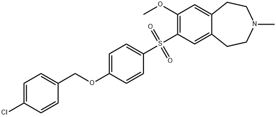 1H-3-Benzazepine, 7-[[4-[(4-chlorophenyl)Methoxy]phenyl]sulfonyl]-2,3,4,5-tetrahydro-8-Methoxy-3-Methyl- Struktur