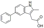 2-(2-methyl-5-phenyl-1H-indol-3-yl)acetic acid Struktur