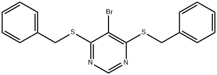 4,6-bis(benzylsulfanyl)-5-bromo-pyrimidine Struktur