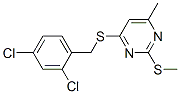 4-[(2,4-dichlorophenyl)methylsulfanyl]-6-methyl-2-methylsulfanyl-pyrim idine Struktur