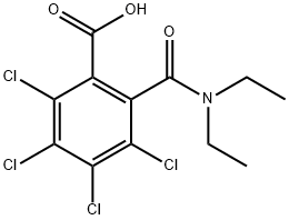 2,3,4,5-tetrachloro-6-(diethylcarbamoyl)benzoic acid Struktur