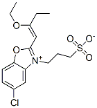 5-chloro-2-(2-ethoxybut-1-enyl)-3-(3-sulphonatopropyl)benzoxazolium  Struktur