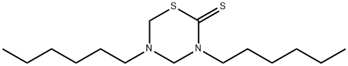 3,5-dihexyl-1,3,5-thiadiazinane-2-thione Struktur