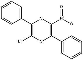 2-bromo-5-nitro-3,6-diphenyl-1,4-dithiine Struktur