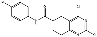 2,4-dichloro-N-(4-chlorophenyl)-5,6,7,8-tetrahydroquinazoline-6-carbox amide Struktur