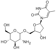 5'-O-(2-AMINO-2-DEOXY-D-GLUCOPYRANOSYL)-THYMIDINE Struktur