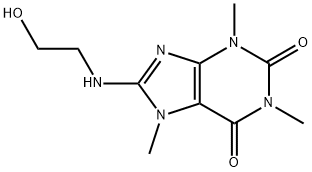 3,7-Dihydro-8-(2-hydroxyethylamino)-1,3,7-trimethyl-1H-purine-2,6-dione Struktur