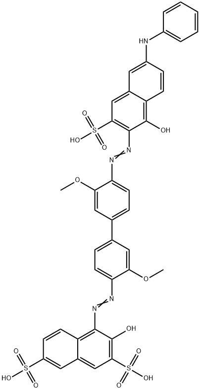 3-hydroxy-4-[[4'-[[1-hydroxy-6-(phenylamino)-3-sulpho-2-naphthyl]azo]-3,3'-dimethoxy[1,1'-biphenyl]-4-yl]azo]naphthalene-2,7-disulphonic acid Struktur