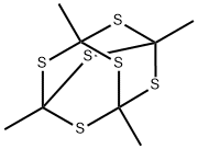 1,3,5,7-Tetramethyl-2,4,6,8,9,10-hexathiaadamantane Struktur