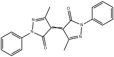 (4E)-5-methyl-4-(3-methyl-5-oxo-1-phenyl-pyrazol-4-ylidene)-2-phenyl-p yrazol-3-one Struktur